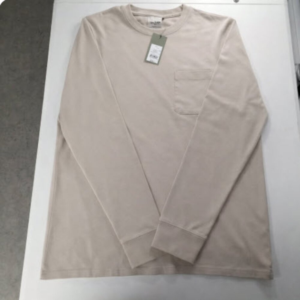 Goodfellow & Co Long Sleeve Pocket Tee Taupe‎ L NWT